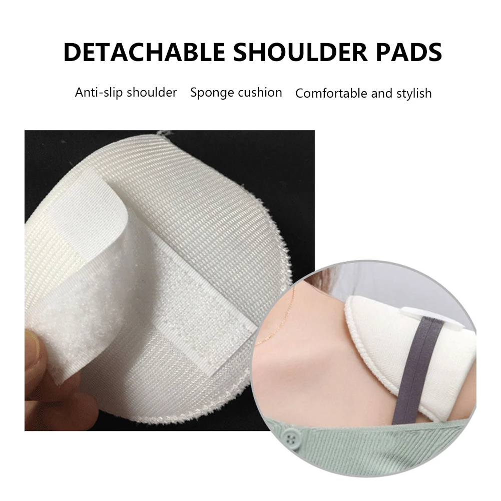 1pair Invisible Push Up Sewing Accessories Soft Blazer Self Adhesive Sponge Shoulder Pads For Women Clothes Craft DIY Reusable