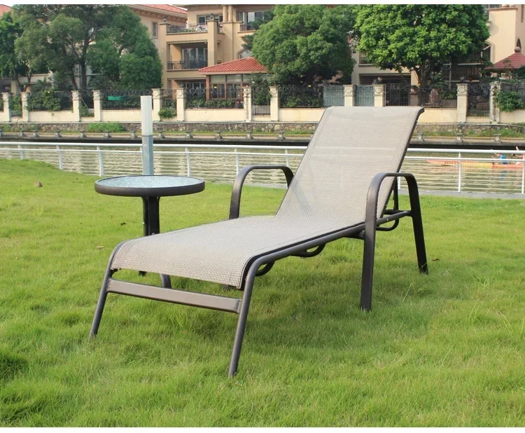

Poolside lounger chairs metal frame sun lounger beach chairs with coffee table