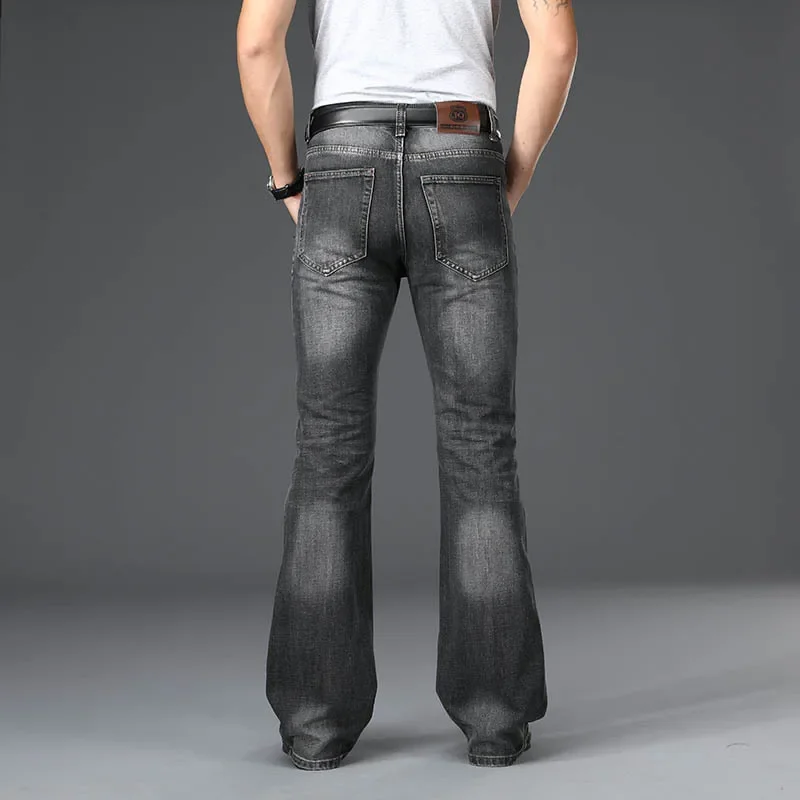 Denim Flared Jeans Men  Boot Cut Denim Pants Comfortable Slightly Slim Classic Loose Casual Blue Black Trousers For Male Bootcut 4