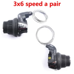 Shimano Tourney SL RS35 Revoshift Grip Bike Twist Shifter Lever with Grips (3x6 speed a pair)