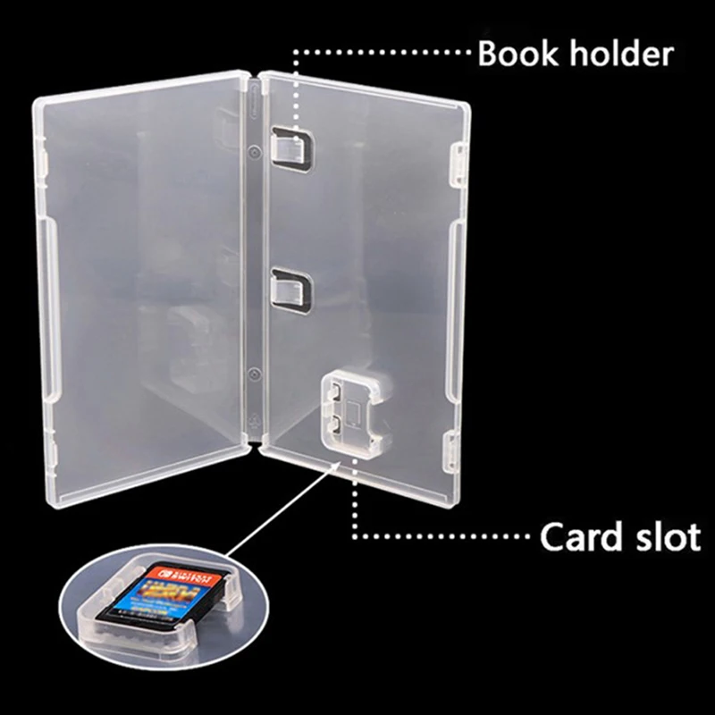 NEW Game Card Storage Case Box Transparent Cartridge Holder Shell For Switch NS With Book Holder For Inserted Cover