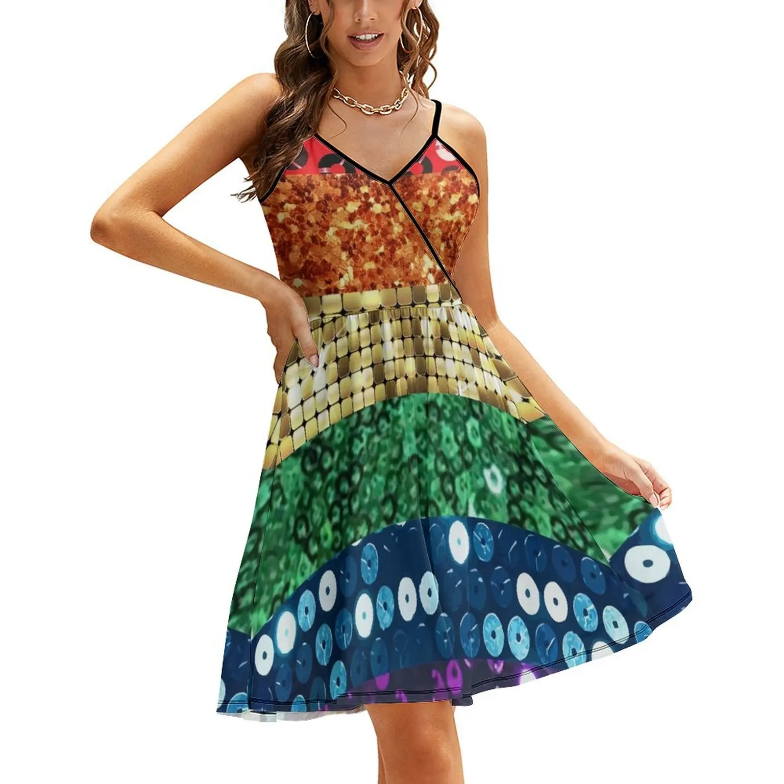 

print pride flag (Photo of Sequins - NOT REAL) Sling Dress luxury dresses luxury women's party dress evening prom dress dresses