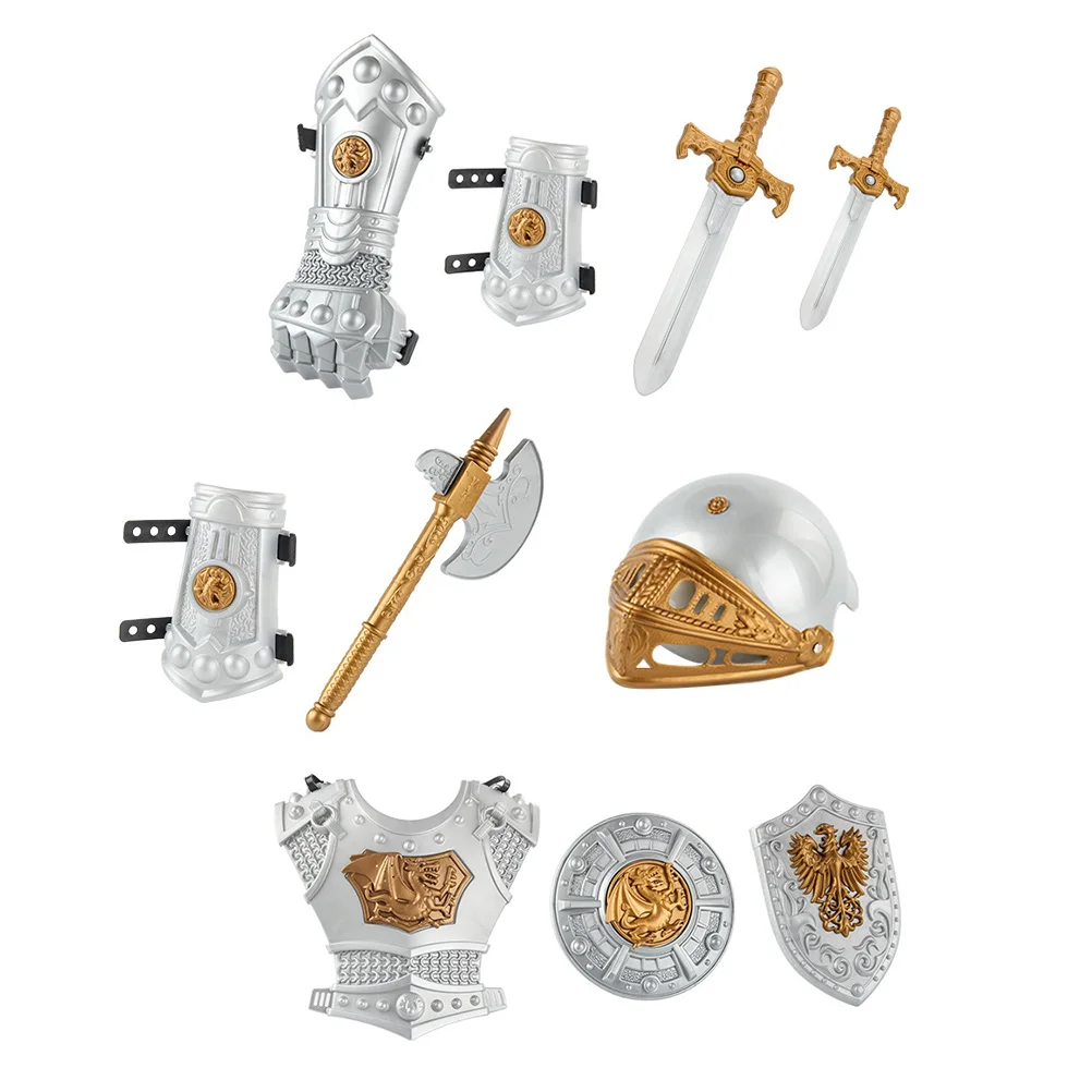 Knight Suit Swords Kids Rider Clothes Kids Kits Boy Knight Costume Plastic Cosplay Outfit Child Outfits