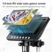 Microscope numérique LCD 7 pouces, loupe 50X-1200X, 5MP HD, 8 lumières LED pour la réparation électronique, anneau de soudure, vue sur PC, cadeaux 2
