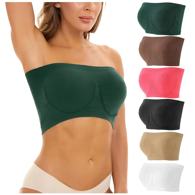 Sports Bras For Women Plus Size Strapless Bra Bandeau Tube Padded Top  Stretchy Yoga Fitness Bra Elastic Boob Bandage Solid Color - AliExpress