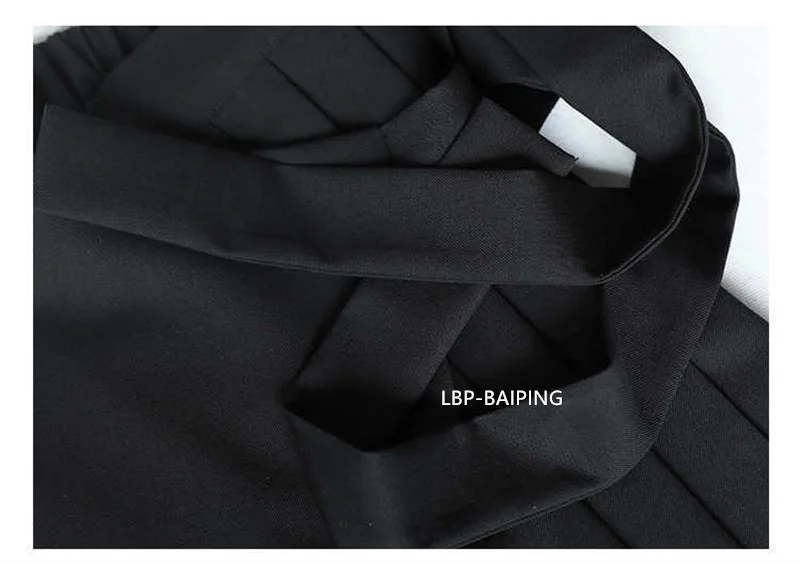Autumn New 2026 Irregular False Two-piece Skirt Pants Women Black Wide-leg Pant Ladies Elastic Waist Straps Casual Pants Lady