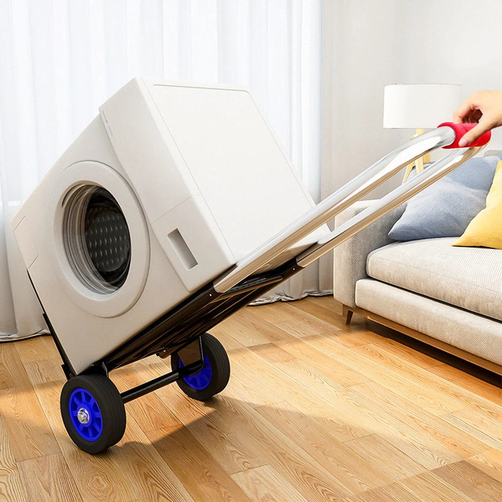 Folding Handcart Portable Handcart with Adjustable Handle Truck for Climbing Stairs Shopping Home Transportation Luggage Trailer