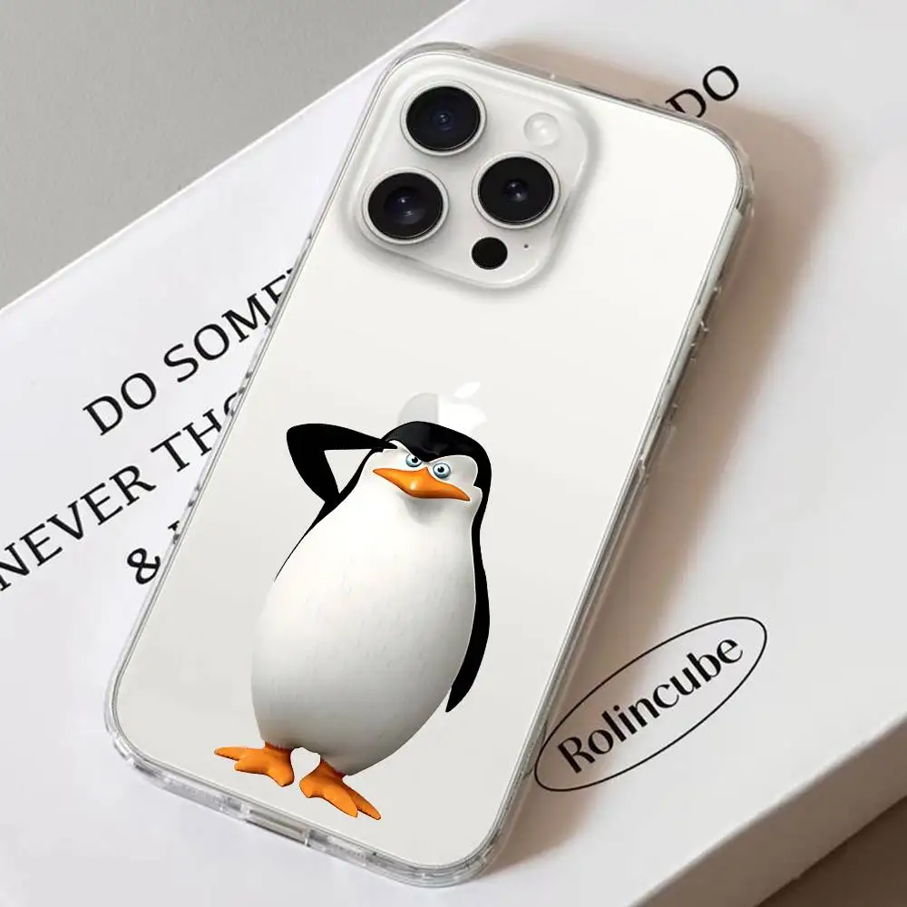 Madagascar Penguin Themed Clear Soft Phone Case