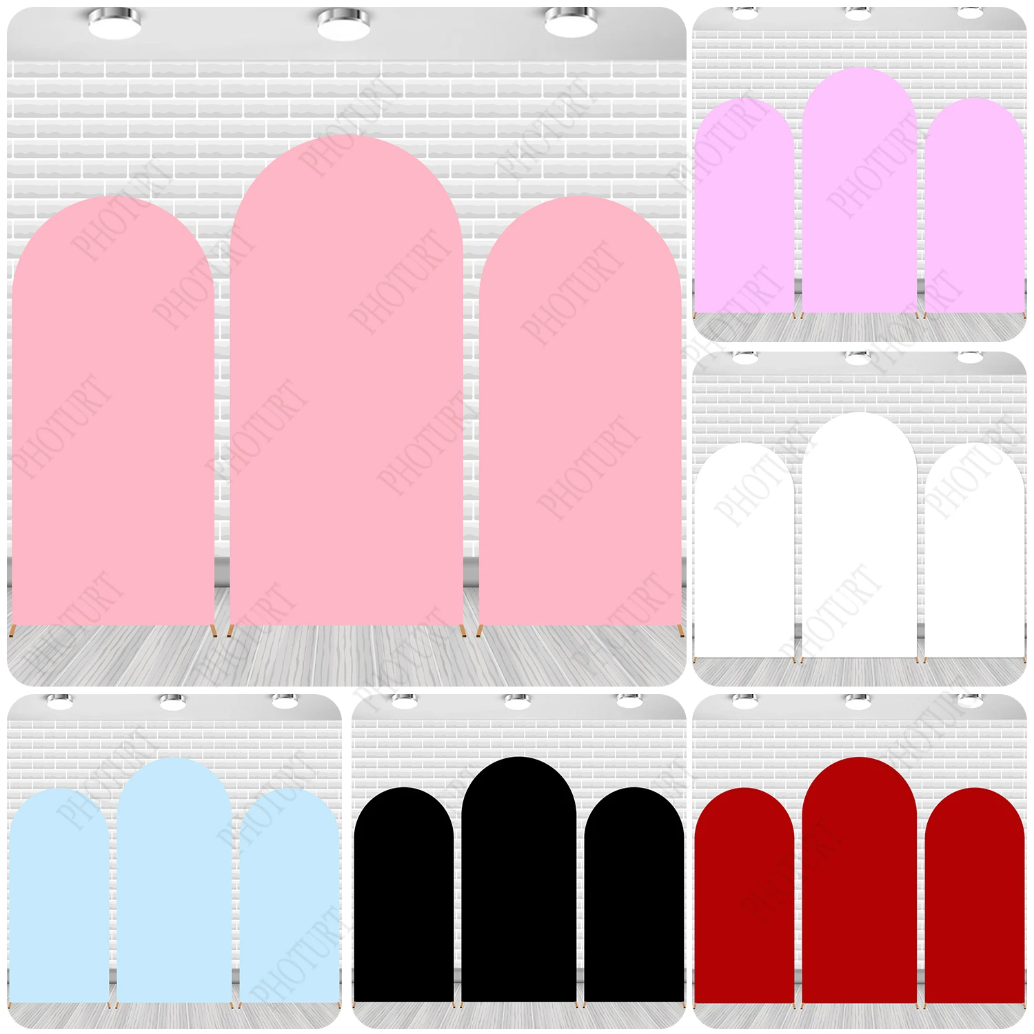 

Double-Sided Solid Color Style Arch Cover Backdrop Wedding Birthday Party Baby Shower Decoration PhotoShoot Props
