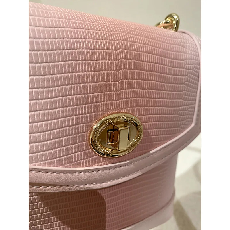 Jenny&Dave New Bags French Pink Gradient Texture Retro Messenger Bag Women Fashion Ladies Commuter Handbag