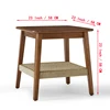 Mid-Century Side Table with Woven Shelf, Boho Side Table with Storage, Small Side Table for Living Room Couch Bedroom Patio 5