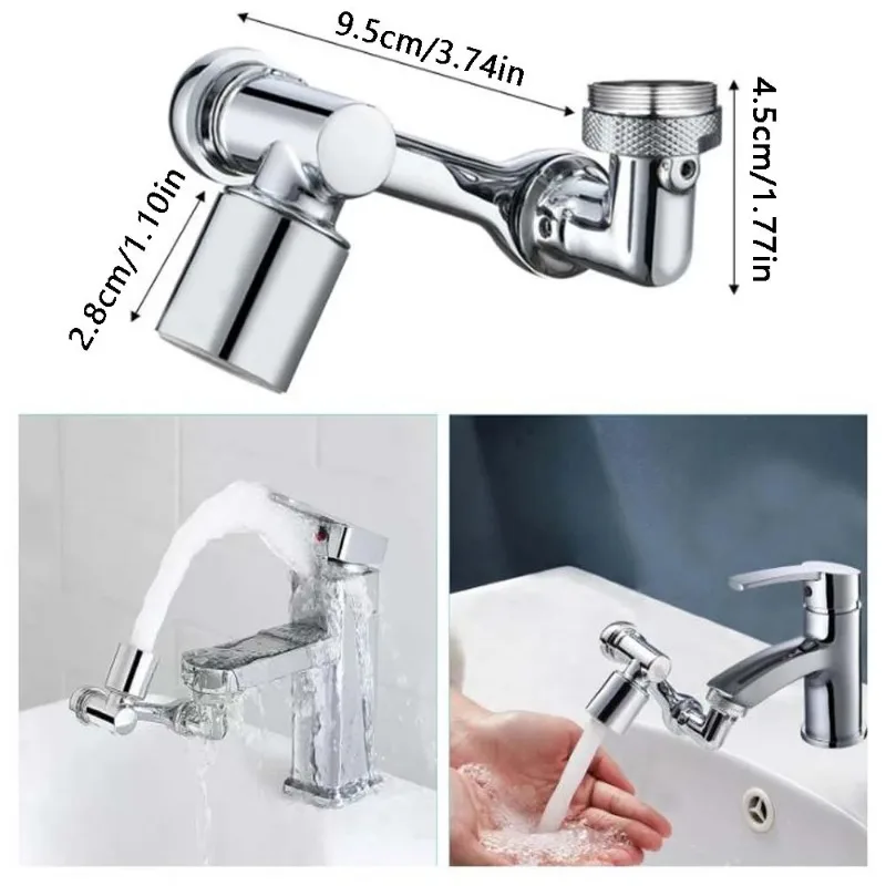 faucet extender A Set Plastic Faucet Extenders 1080&deg; Rotation Rotating Robot Arm Two Water Modes Kitchen Bathroom