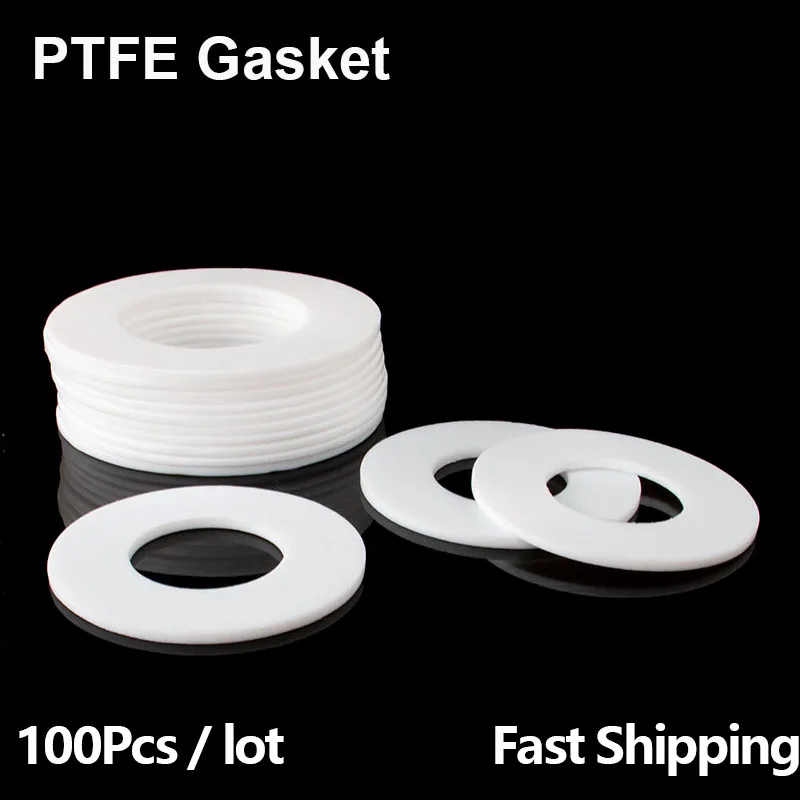 PTFE Gaskets Plastic Flat Washer Sealing Works on Pump, compressor, mixing kettle CS 2MM 3MM