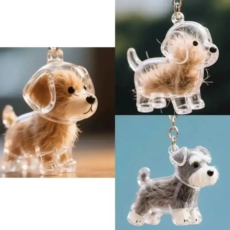 Charming Dog Hair Keychain Pendant - Cute Jewelry Souvenir & Gift Accessory