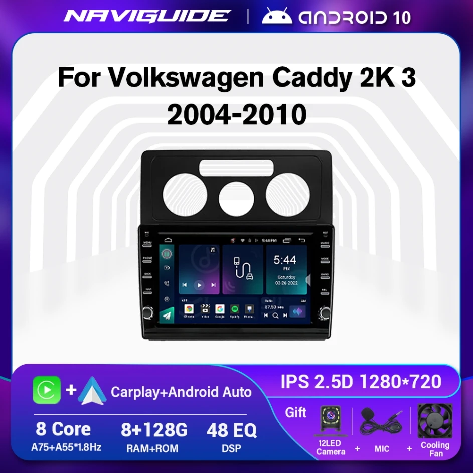 

For Volkswagen Caddy 2K 3 III 2004-2010 2Din Android10 Car Radio Multimedia Video Bluetooth Player GPS Navigation Carplay NO DVD