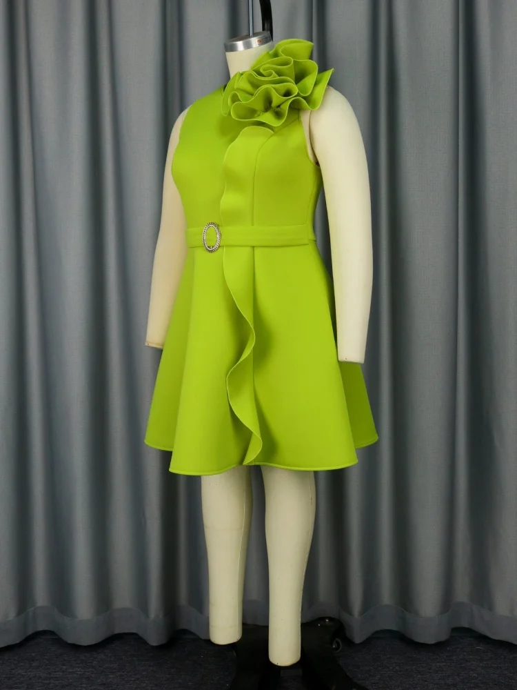 Wmstar Plus Size Dresses Women Party Sleeveless Midi Party Evening Dress Flower Birthday Outfits Wholesale Dropshipping 2025