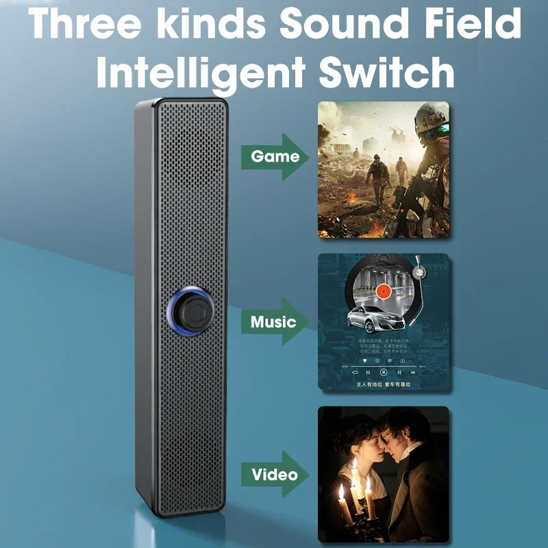 Bluetooth Speaker Computer Speaker Desktop Speakers NewHome Theater Sound System Bluetooth Speaker 4D Surround Soundbar Computer PC For TV Music Box Subwoofer Stereo Desktop Laptop