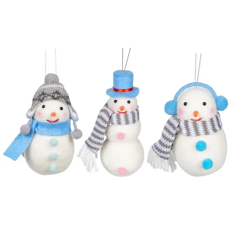 

Рождественские подвесные украшения в виде снеговика, фетровая подвеска, рождественская елка, мультяшное украшение, снеговик, украшение для автомобиля заднего вида