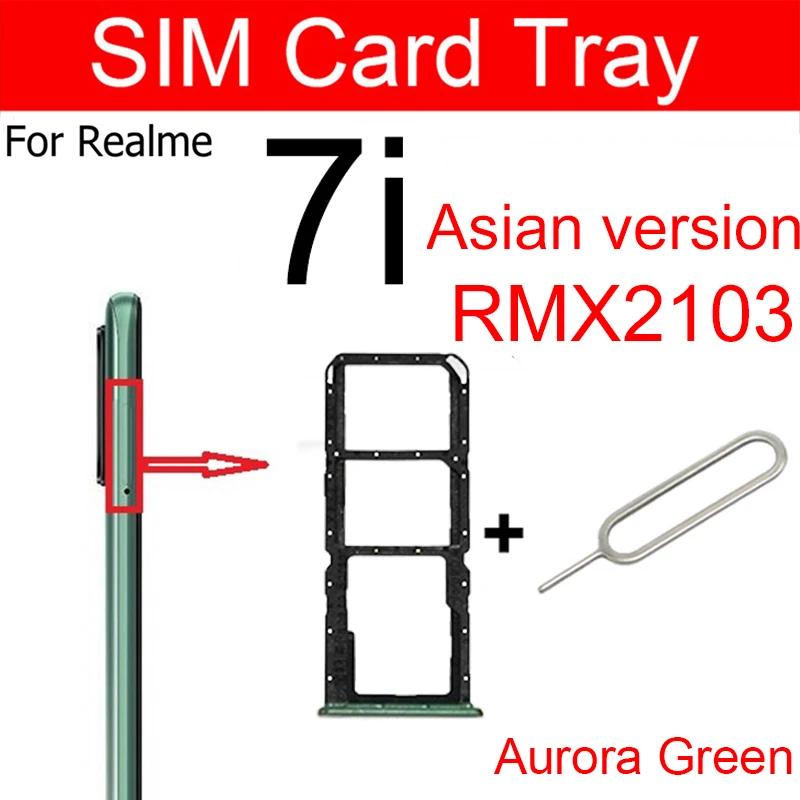 SIM Card Tray For OPPO Realme 7 5G 7i 7Pro 5G Sim Card Slot Tray Holder Adapter Replacement Parts
