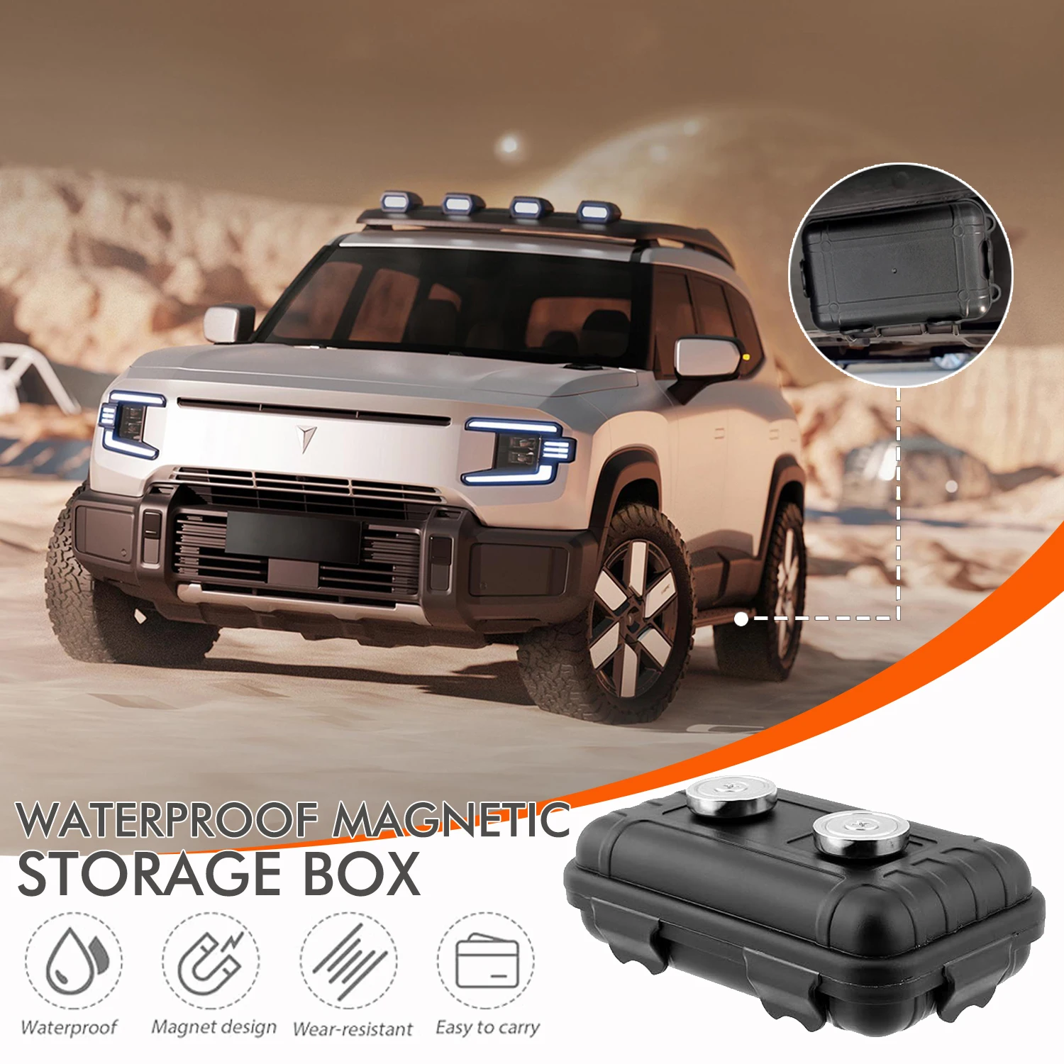 Magnetic Key Holder Under Car Hide Key Box with Strong Magnet Waterproof Magnetic Key Hider Rustproof Magnetic Storage Box 2