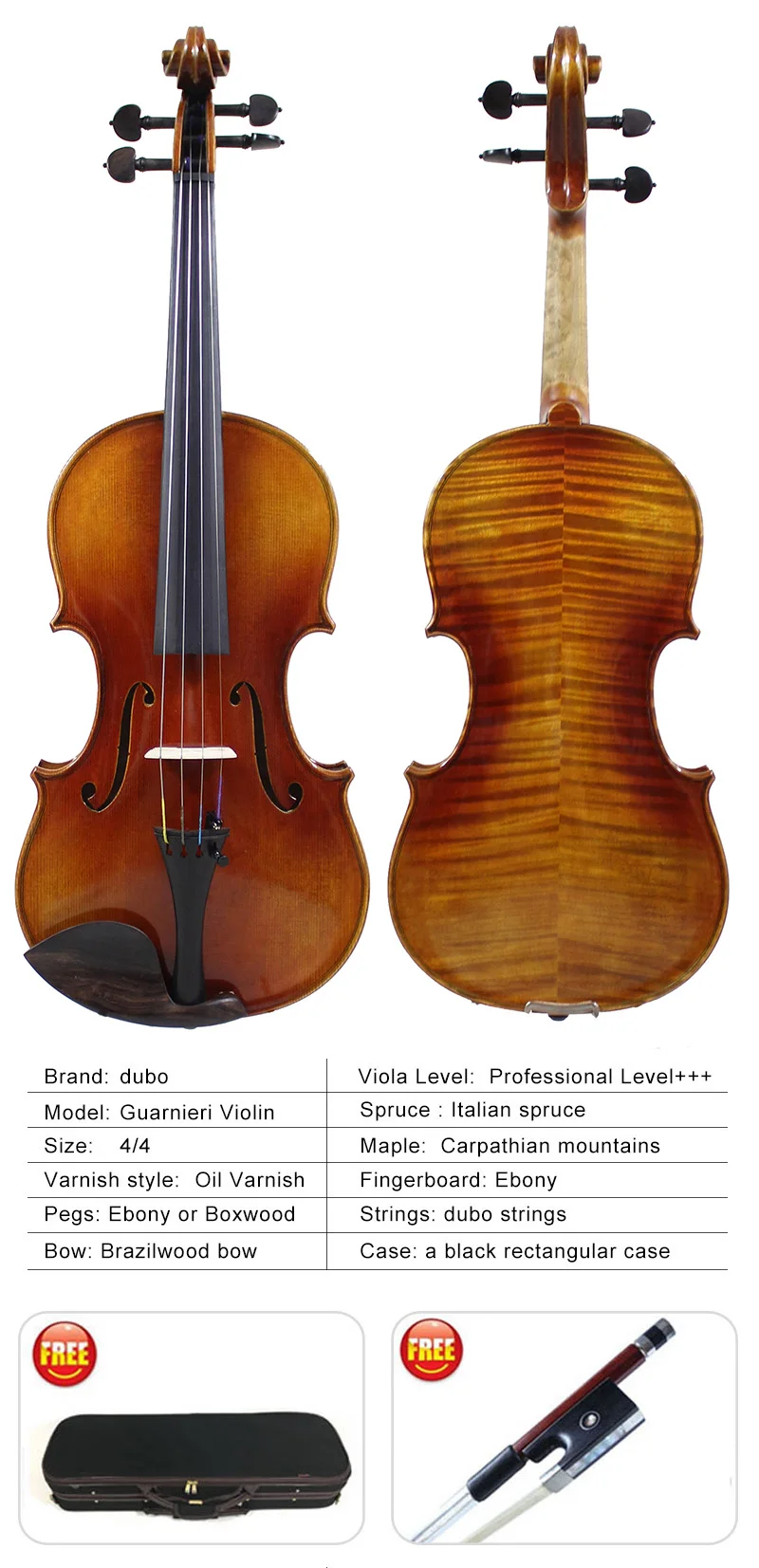 Antique Oil Varnish!Guarneri Violin Copy! Powerful Clear Tone!Handmade Violin!Professional Violin 4/4 8 S06f004a0961b48dd890aad76649ca3587