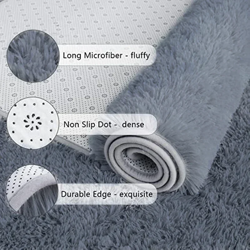 Bedside Plush Carpet Floor Living Coffee Table Bedroom Household Mat Rug Home Decor