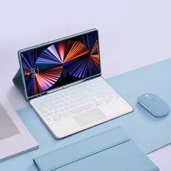 Premium Backlit Keyboard Case with Trackpad for Samsung Galaxy Tab S6 Lite 10.4 (Sky with mouse)