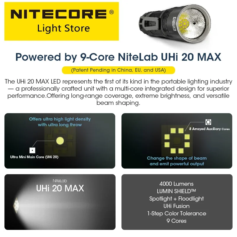 Nitecore LED  , USB-C  ġ , 4000mAh Ƭ ̿ ͸, ߿ EDC , EDC33, 4000 , Ǹ