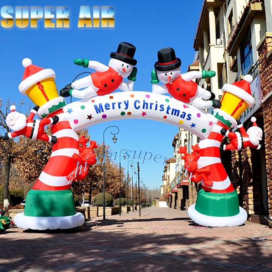 2023 Customized Inflatable Christmas Promotion Arch Santa Claus Welcome Arch for sale welcome page