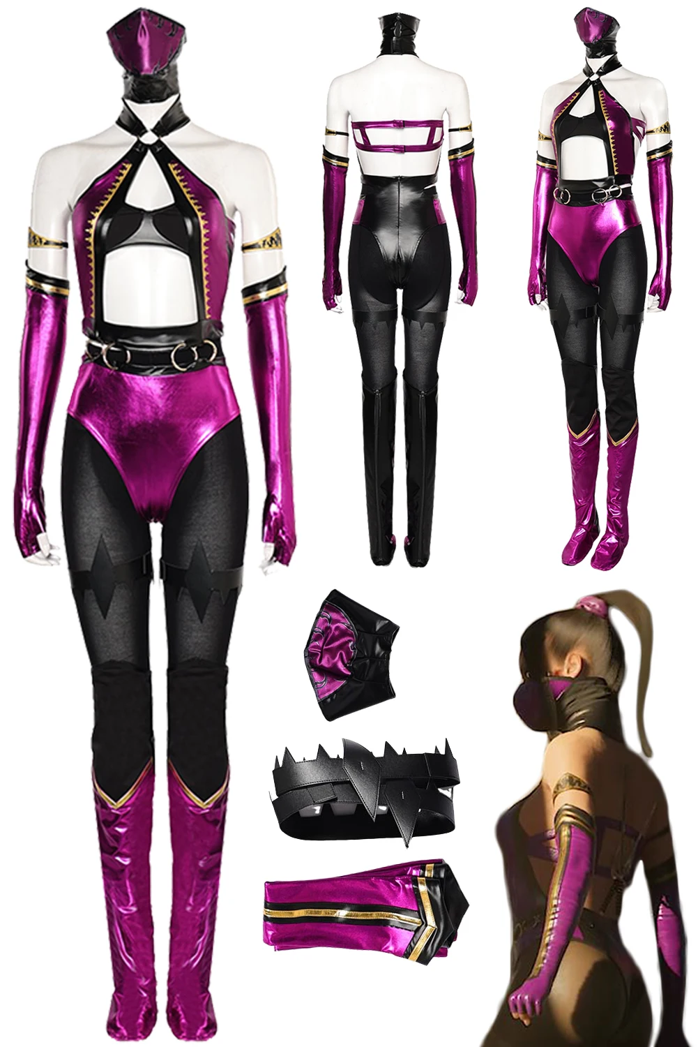 

Mileena 4 Cosplay Fantasy Game Mortal Kombat Costume Outfits Outfits Halloween Carnival Roleplay Suit For Female Women Adult