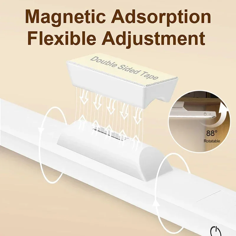 LED Desk Lamp USB Rechargeable Light Hanging Magnetic Table Lamps Remote Control Dimming Night Lights Reading Cabinet Wardrobe