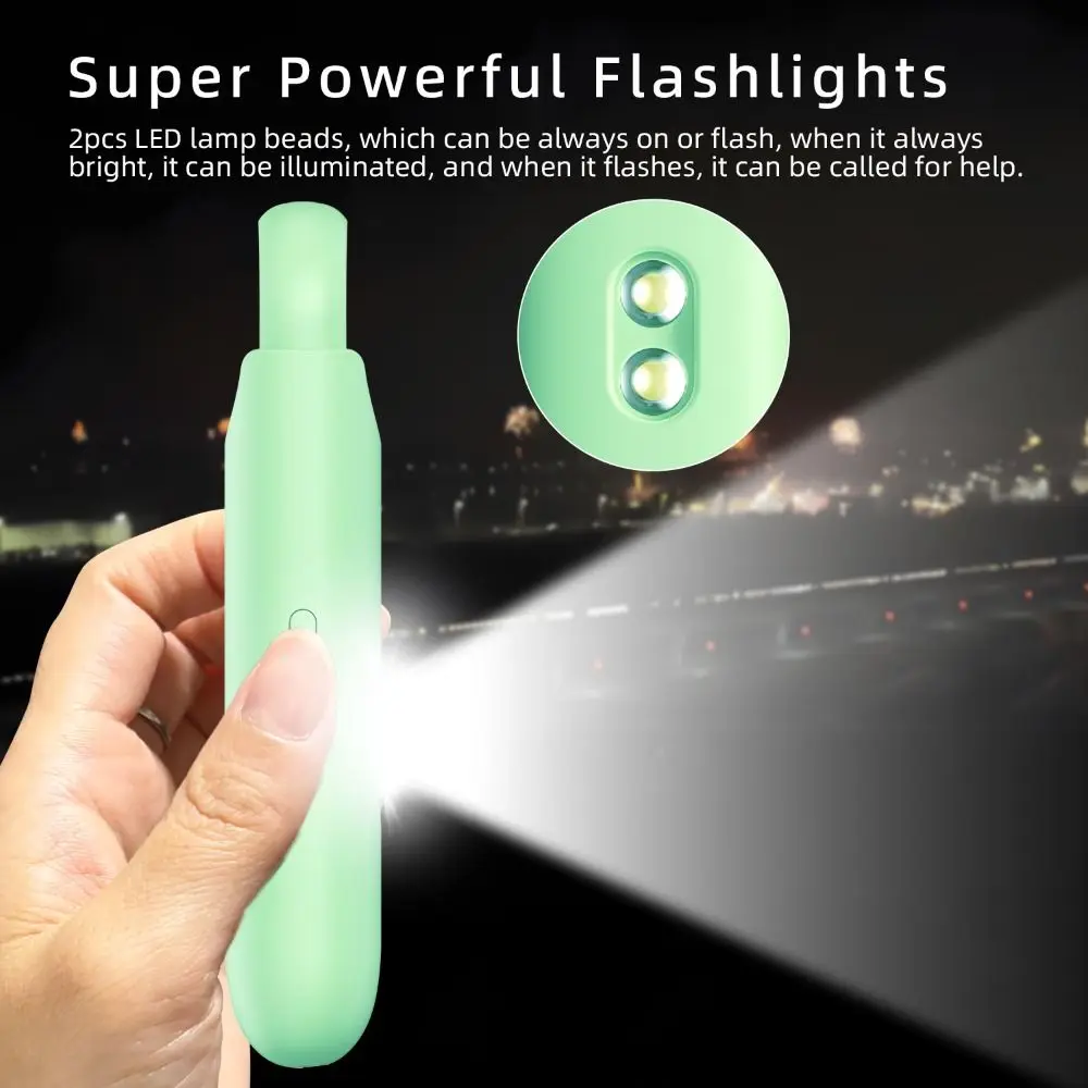 High-Decibel Rechargeable Personal Safety Alarm with Dual LED Light - Compact Self Defense Keychain