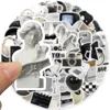 10/30/61Pcs Ins Style Apathy Black White Stickers Aesthetic VSCO Decals Luggage Laptop Cup Phone Scrapbook Wall Sticker Kids Toy 3