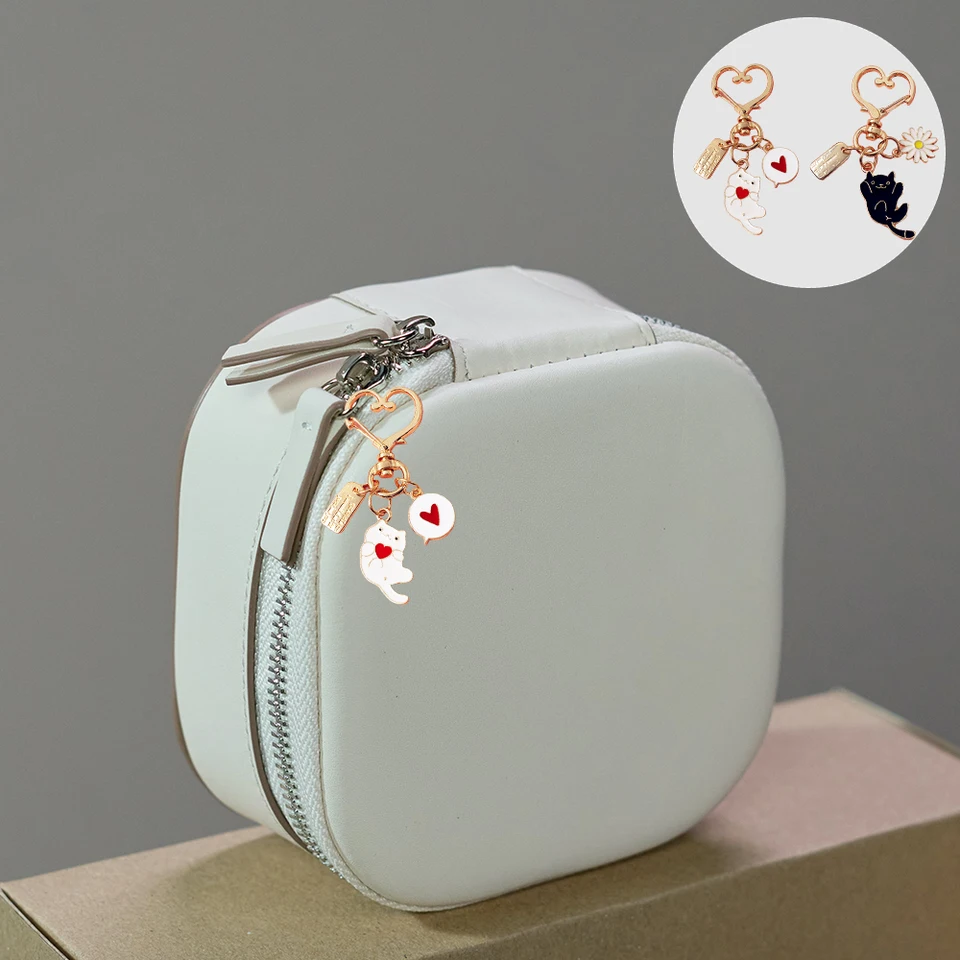 SYNYEY Cartoon kat sleutelhanger, schattige kat dier hanger sleutelhanger tas hanger, kat thema baby partij gunsten voor kinderen verjaardagsfeestje