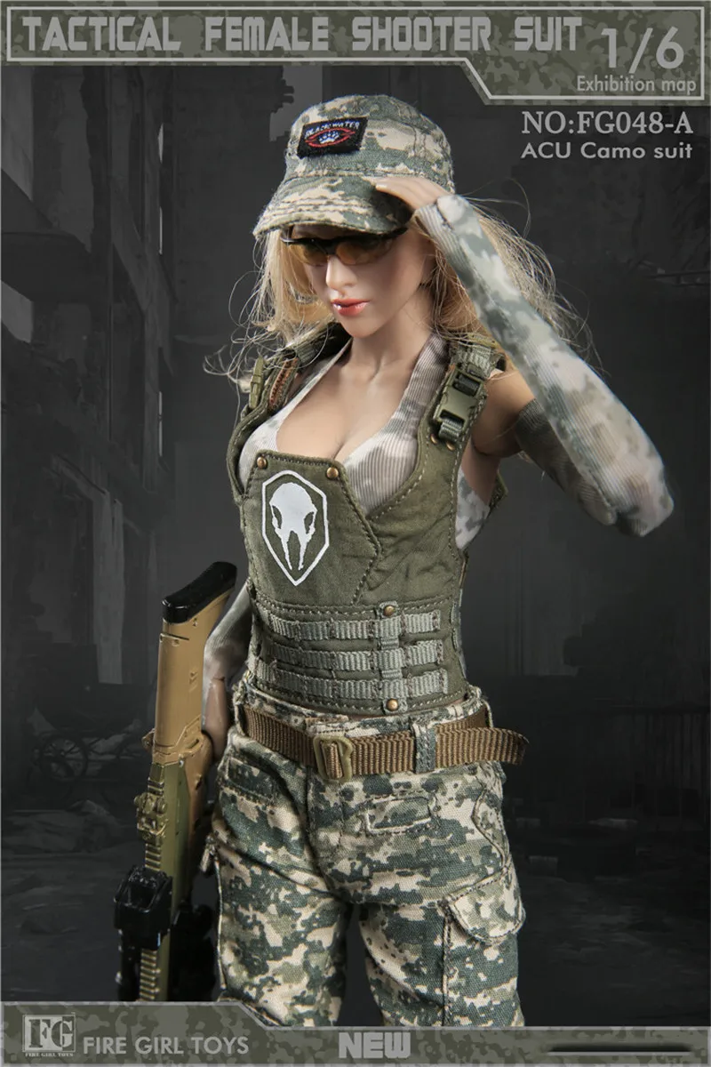 1/6 Female Combat Camo Clothes Top Pants A For Phicen Hot Toys 12 Figure  ❶USA❶