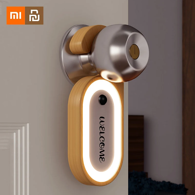 

Xiaomi Youpin Body Sensor Light Message Board Wooden Soft Light Night Light Creative Hook Bedside Kitchen Cabinet Night Light