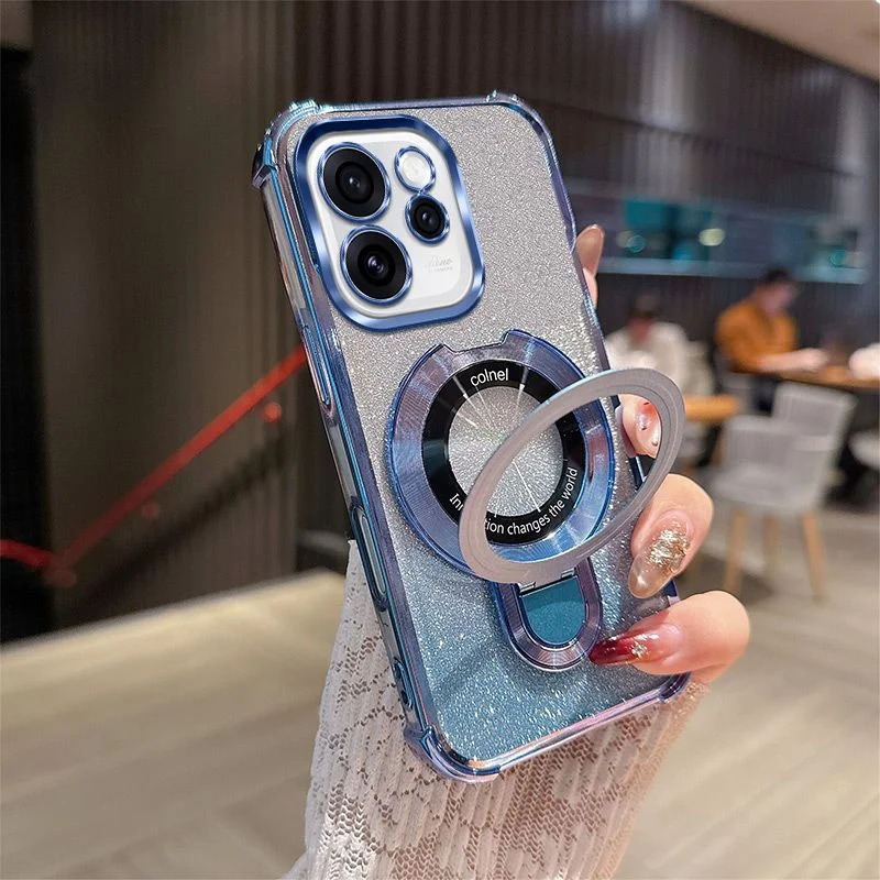 Electroplated Transparent Magnetic TPU Phone Case with Lens Film Protection