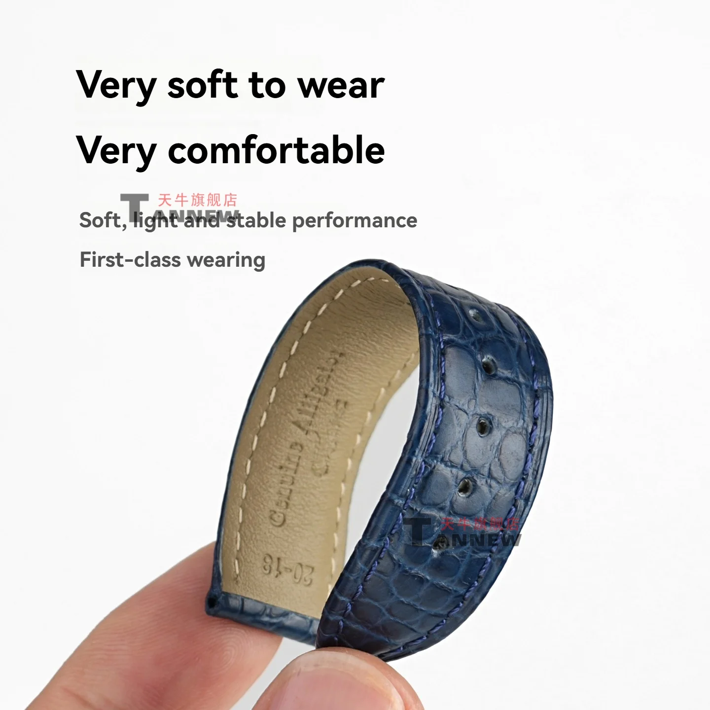Premium Black Genuine Alligator Leather Watch Strap, 18mm 20mm Luxury Replacement Band