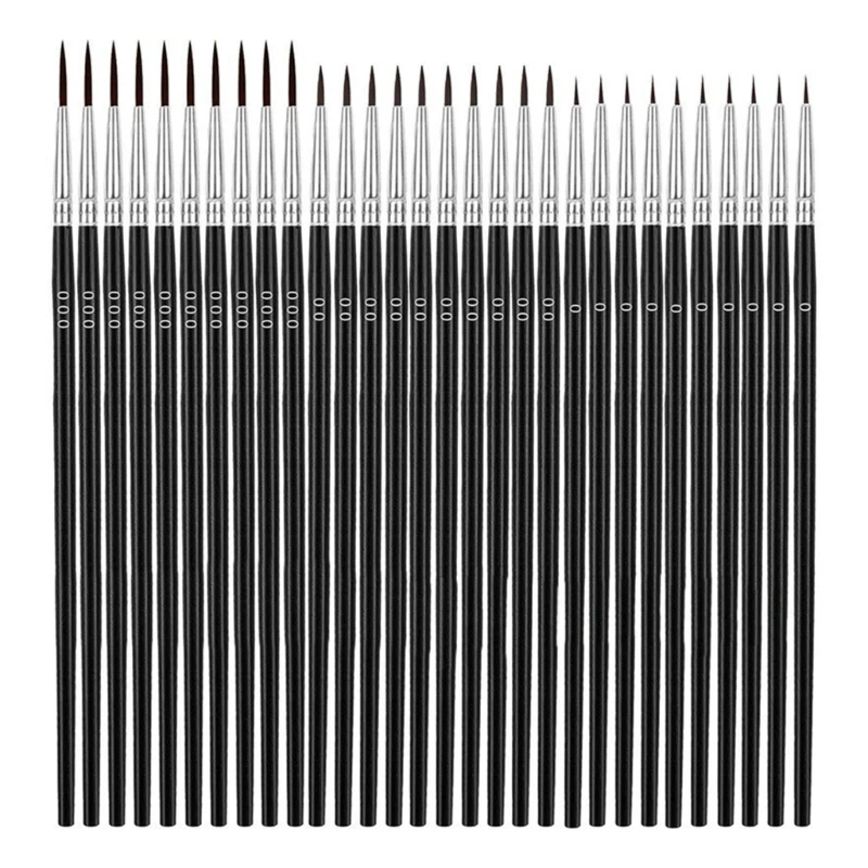 Pinceaux à Peinture Fine, 30 Pièces Petits Pinceaux à Pointe Revêtement, Pinceaux à Peinture Pour Avec