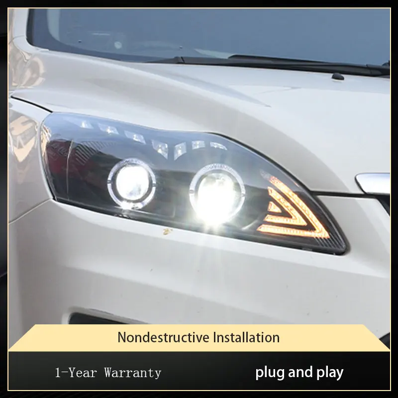 

Фара для Ford Focus 2009 2010 2012 2013, Автомобильные фары DRL, динамические глаза ангела, дизайн, сигнал поворота, автомобильный аксессуар, инструменты