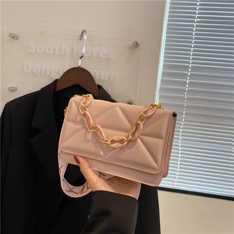 2024 Summer New Fashion Simple Shoulder Bag Trendy Crossbody Bag Women's Fashionable Small Square Bag