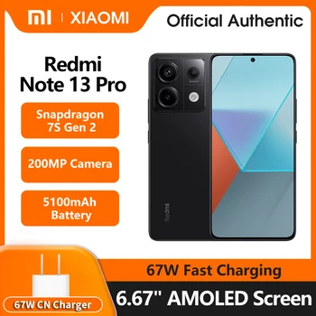 Xiaomi-Redmi Note 13 Pro Smartphone, ROM Global, 5G, Multilíngue, Snapdragon 7S, Gen 2, Bateria 5100mAh, Câmera 200MP, Celular