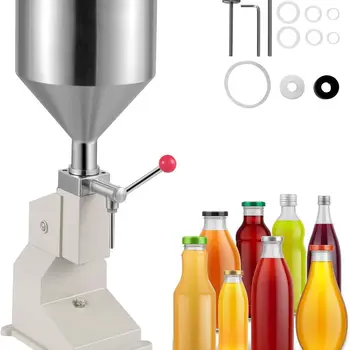 수동 액체 충전 기계, 조절식 크림 충전 기계, 병 필러 기계, 11.5 L 호퍼, A03, 5-110ml