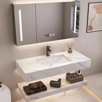 Simple Toilet Bathroom Cabinets Vintage Partition Vanity Light Bathroom Cabinets Storage Mirrors Meuble Toilette Home Furniture 5