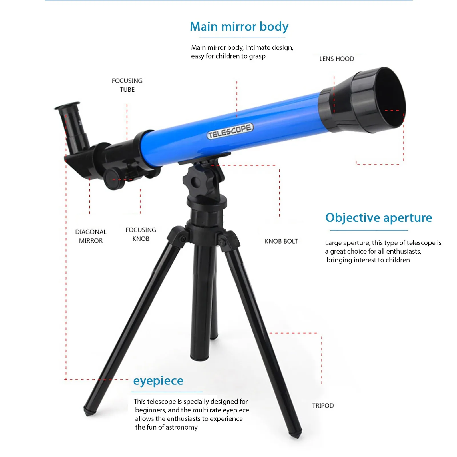 Toys Telescope High-Powered Astronomical Science Monocular Education Children Building Magnets for Kids Kid Magnets Wooden 5