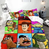 Ensemble de literie Anime S-tory Home, housse de couette, taie d'oreiller, cadeau pour enfants, lit simple ou double pour adulte, grande taille, housse de couette à fermeture éclair 3
