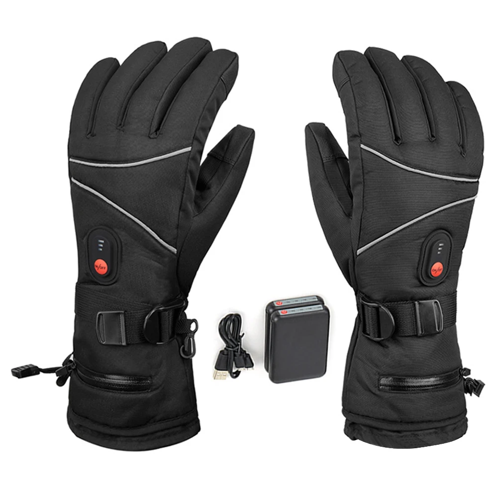 1 Pair Electric Heating Gloves Windproof Winter Gloves Touchscreen Men Women for Ski Cycling for Motorcycle for Sports Hiking