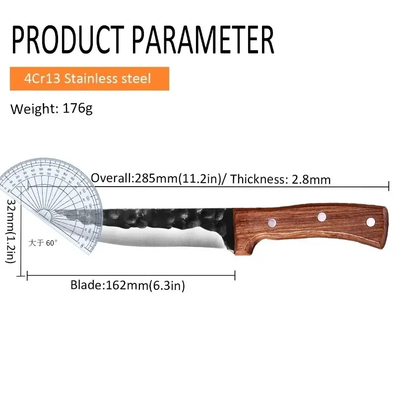 Boning Knife Chef Meat Cleaver Stainless Steel Cutting Knives Fruit Meat Peeling & Cutting Tools