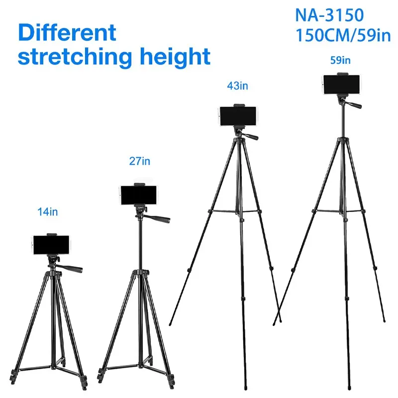 Tripod for Phone 150cm Video Recording Phone Tripod Stand with Bluetooth Remote Universal Camera Photography Stand