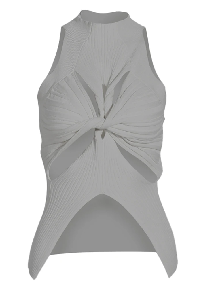Neard Out|women's Solid Knitted Vest - Sexy Cut Out Tank Top